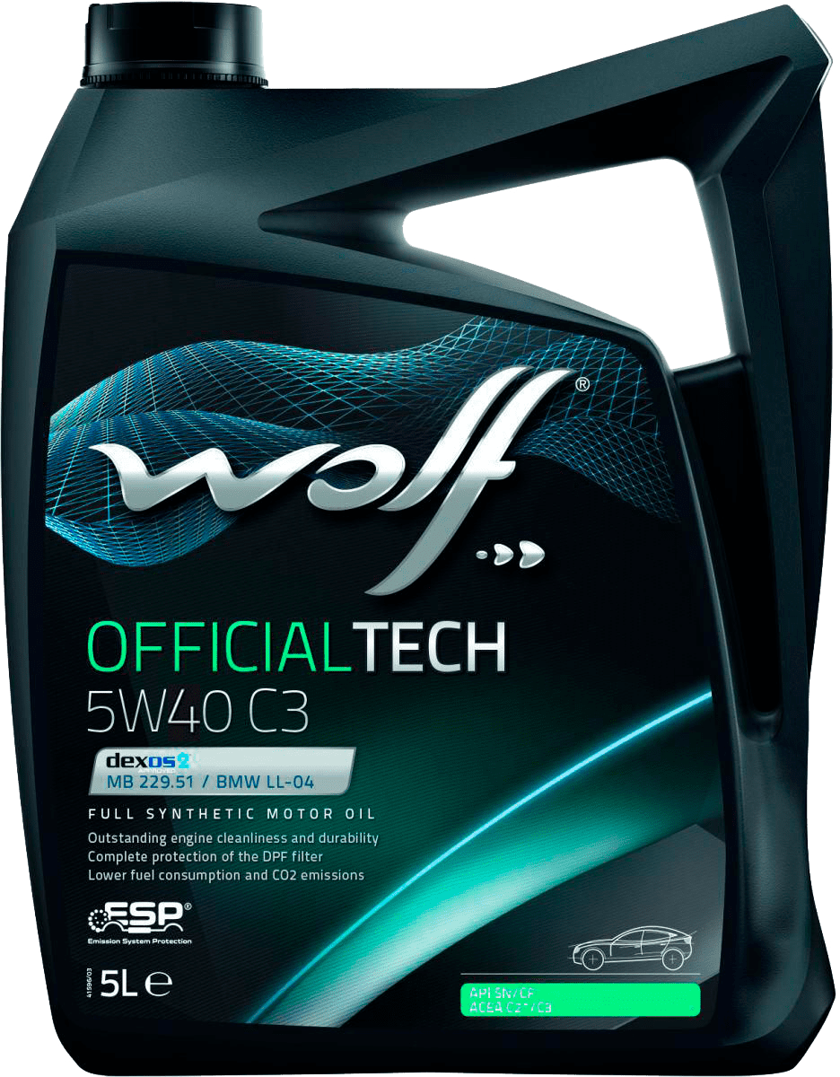 Моторное масло Wolf OfficialTech 5W-40 C3, 5л  (WOLF: 656305)